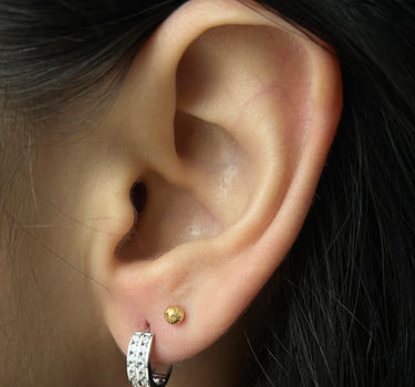 Candongas con swarovski blanco 2.35gr / Largo 1 cm / Oro Blanco italy cte B