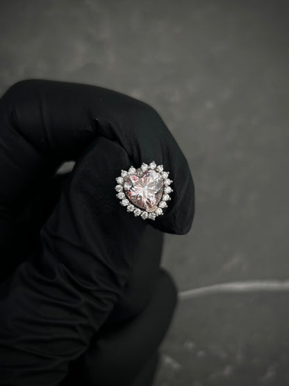 Dije de corazon con 342pts de Mois 2.8gr / 1cm / Oro Blanco (Joya) B