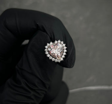 Dije de corazon con 342pts de Mois 2.8gr / 1cm / Oro Blanco (Joya) B