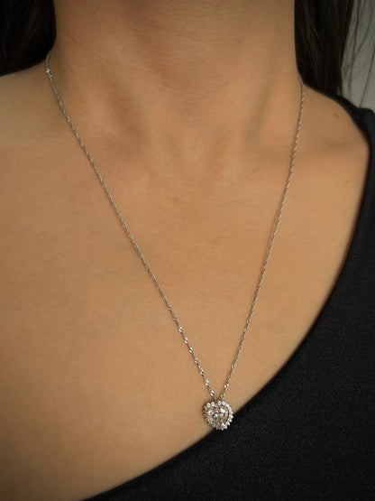 Dije de corazon con 342pts de Mois 2.8gr / 1cm / Oro Blanco (Joya) B