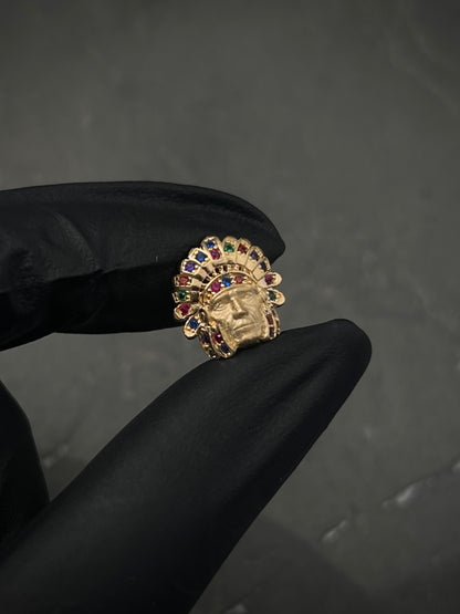 Herraje indio con swarovski multicolor 2.3gr / Largo 1,2cm / Oro Amarillo Nac B