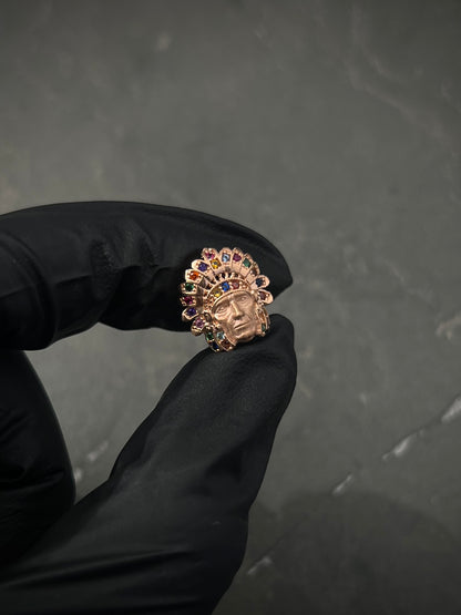 Herraje indio con swarovski multicolor 2.3gr / Largo 1,2cm / Oro Rosado Nac B