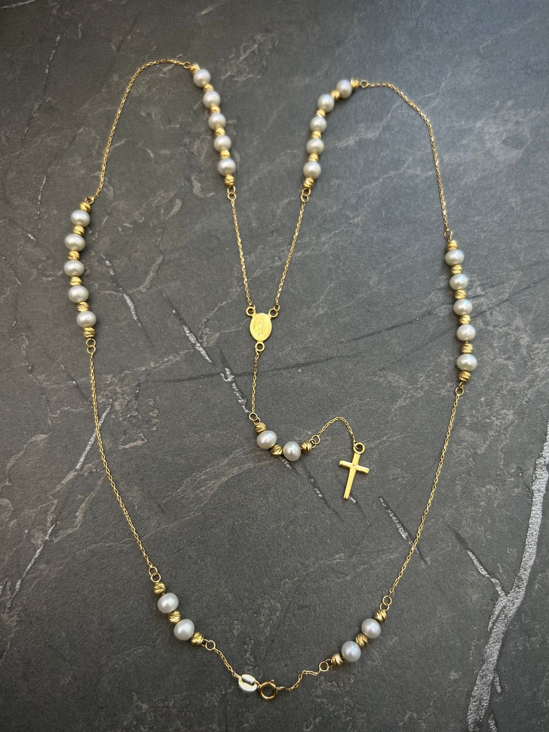 Rosario virgen de la milagrosa 8.25gr / Largo 55cm — Oro Amarillo