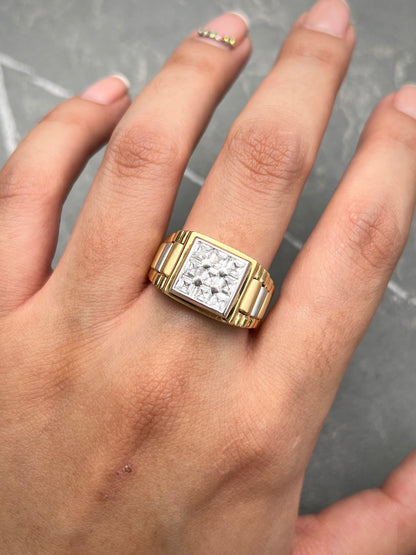 Anillo con swarovski blanco 8.5gr / TALLA 10 / Dos Oros italy +2 B