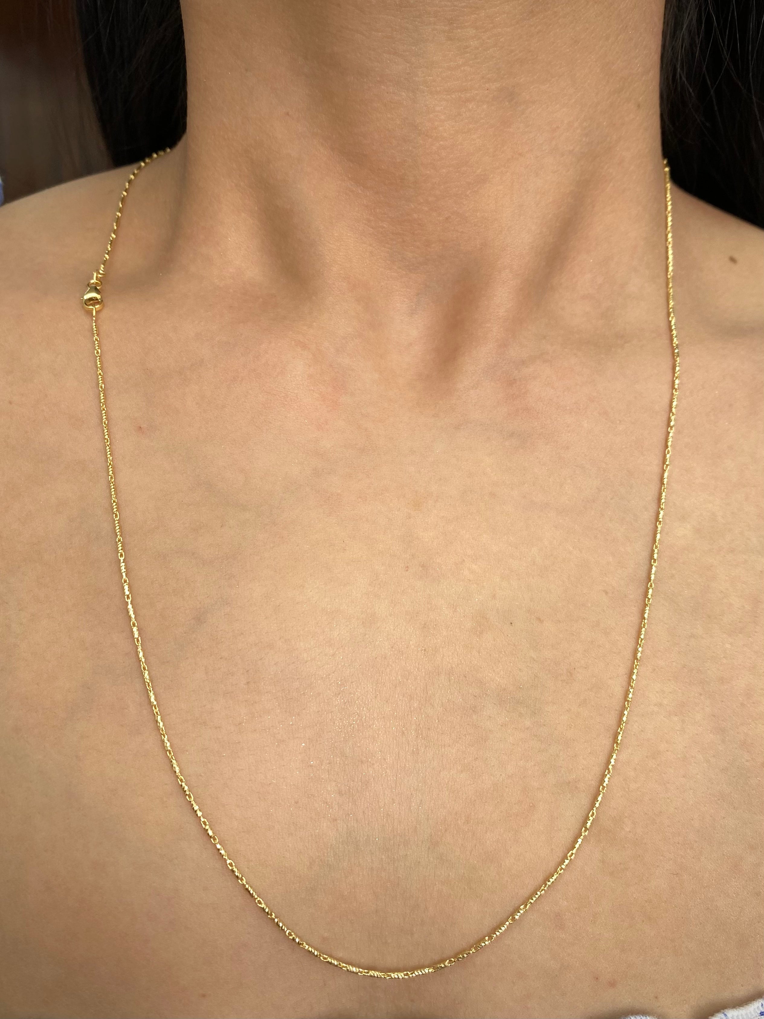 Cadena MINI RUSTICA DIAMANTADA 5.35gr / Largo 60cm / Oro Amarillo italy +3 B