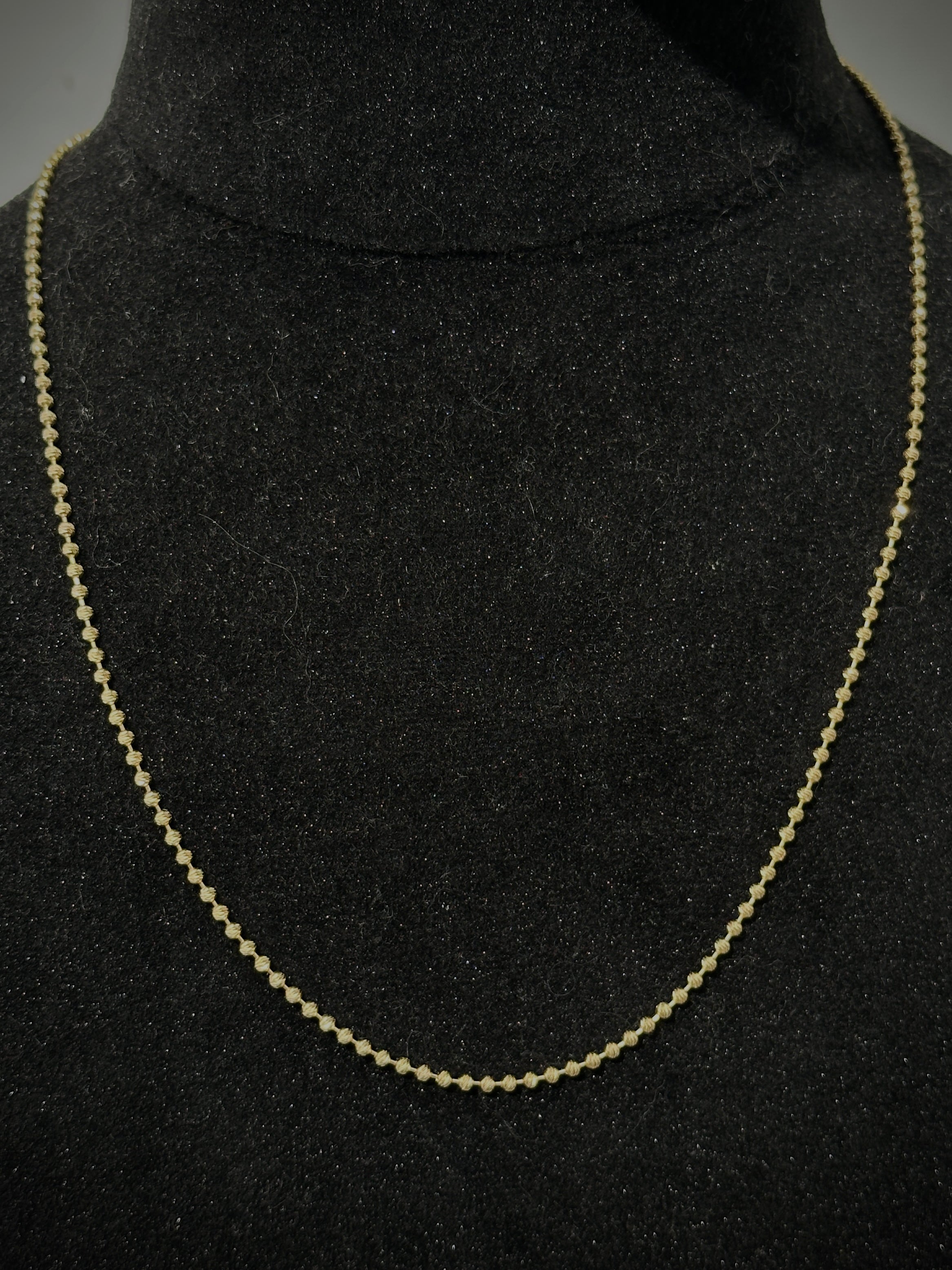 Cadena militar diamantada #2mm 13.2gr / Largo 60 cm / Oro Amarillo italy +3 B
