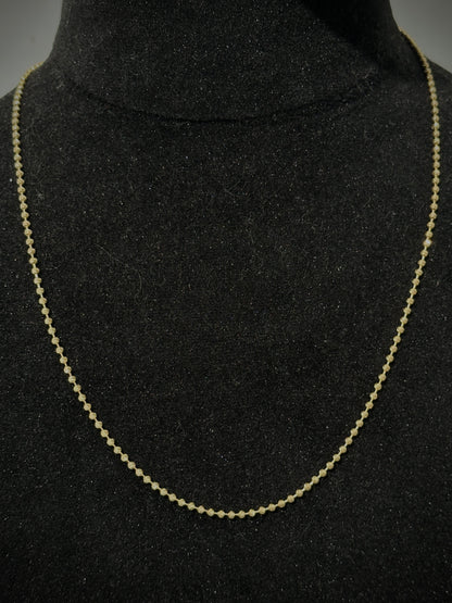 Cadena militar diamantada #2mm 13.2gr / Largo 60 cm / Oro Amarillo italy +3 B