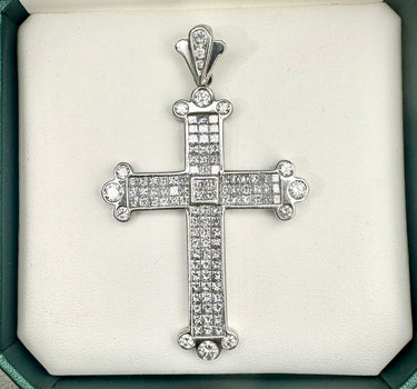 Dije cruz platino 61.62gr con 12 Qts De Diamante blanco / 7.5cm /  (Joya) P