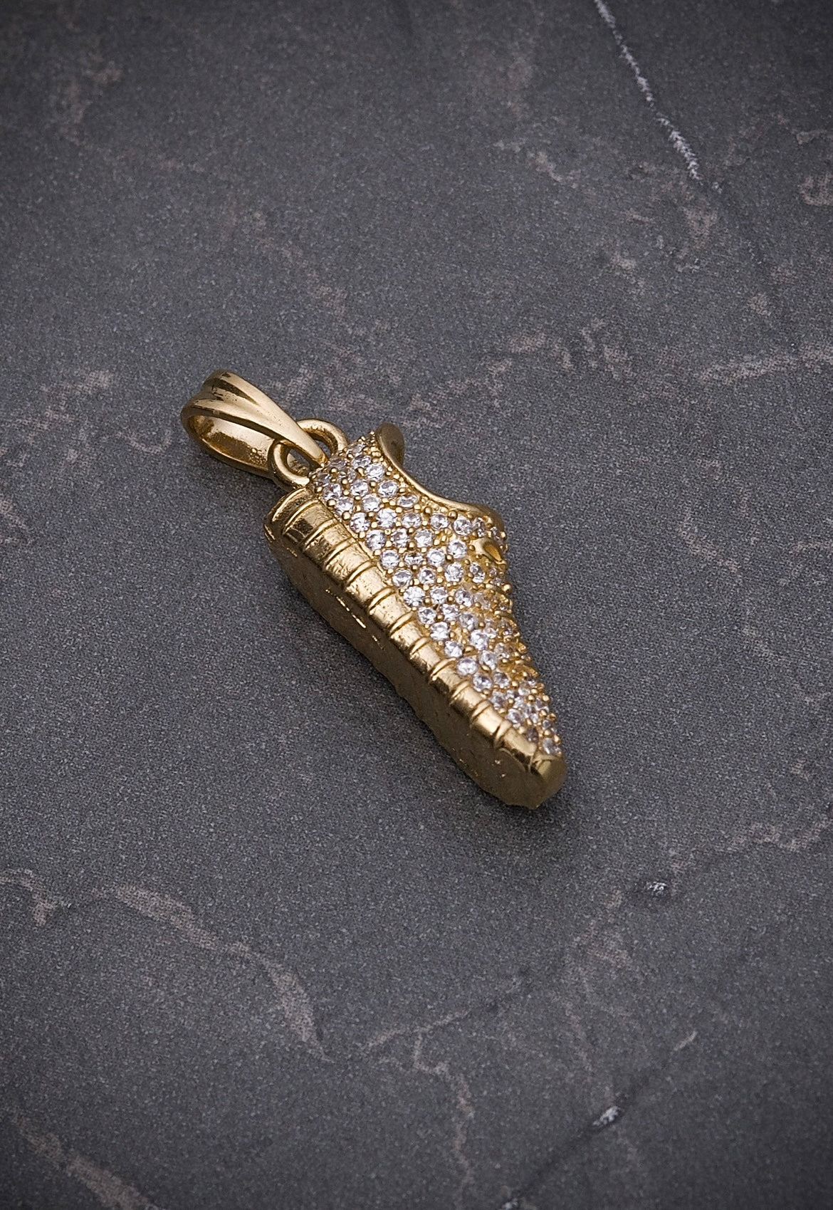 Dije de teni jersey con swarovski blanco 5gr / 2.5cm / Oro Amarillo Nac B