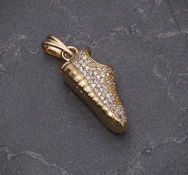 Dije de teni jersey con swarovski blanco 5gr / 2.5cm / Oro Amarillo Nac B