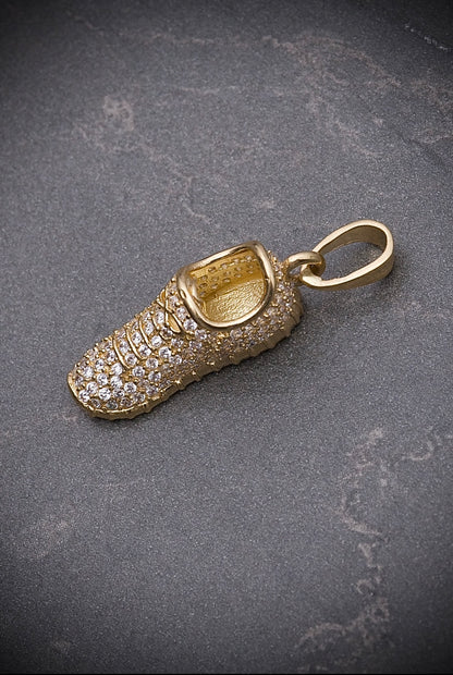 Dije de teni jersey con swarovski blanco 5gr / 2.5cm / Oro Amarillo Nac B