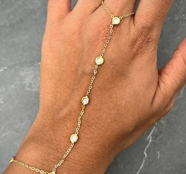 Pulso anillo con 60pts de diamante blanco 2.9gr / Largo 16cm / Oro Amarillo italy +2 (Joya) B