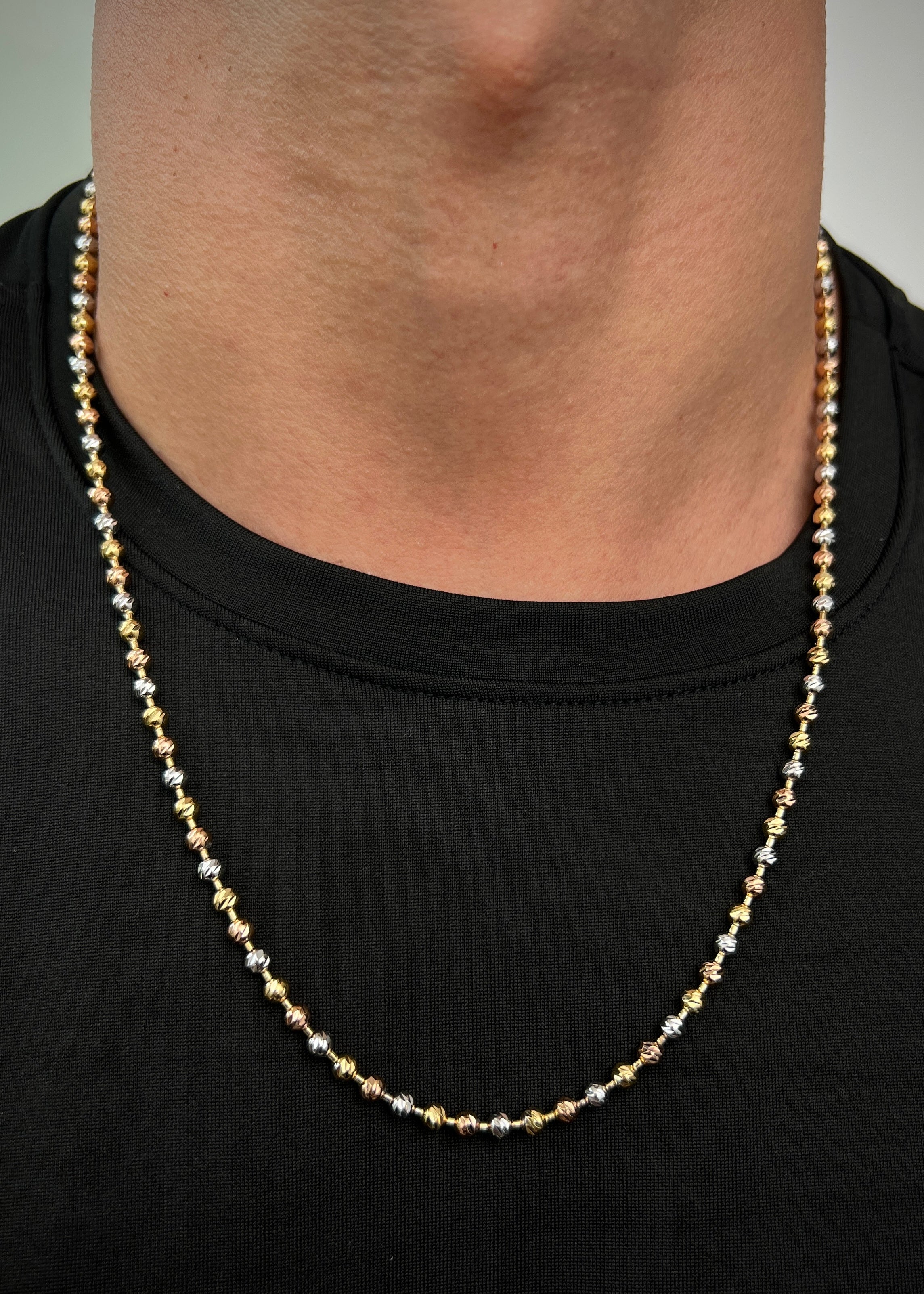 Cadena militar diamantada 4mm 27.25gr / Largo 60cm / Tres Oros Nac (Joya) P