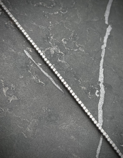 Cadena tenis con 560pts de diamante blanco 15.1gr / Largo 40cm / Oro Blanco (Joya) P