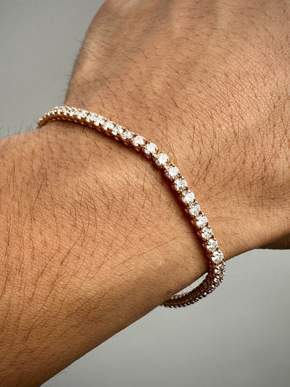 Pulso tenis con 458pts de diamantes 8.5gr / Largo 19cm / Oro Rosado (Joya) B