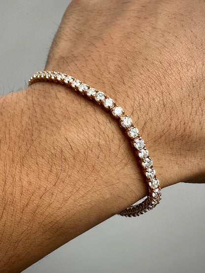 Pulso tenis con 652pts de diamantes 11.25gr / Largo 19cm / Oro Rosado (Joya) B