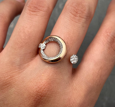 Anillo con 39pts de diamantes 4.55gr / TALLA 6 1/4 / Oro Rosado Nac (Joya) M