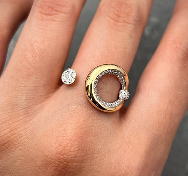 Anillo con 47pts de diamantes 4.35gr / TALLA 6 1/4 / Oro Amarillo Nac (Joya) B