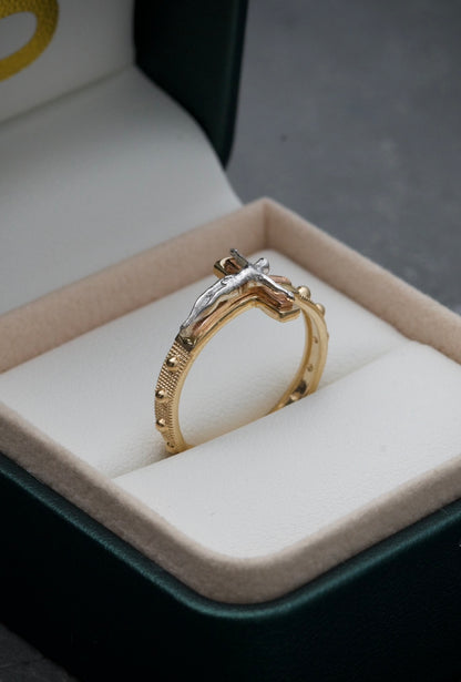 Anillo cruz de jesus 3.45gr / Talla 7 1/4 Dos Oros Nac P