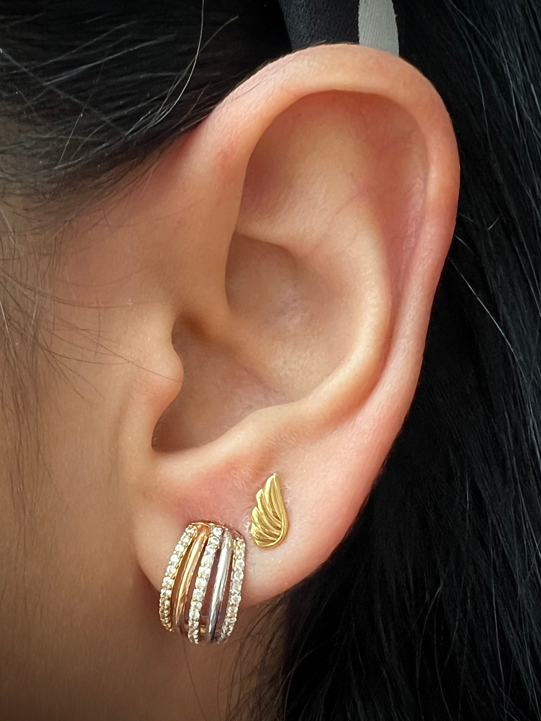 Aretes con lineas 3.7gr / 1.5cm / Tres Oros Nac B