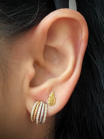 Aretes con lineas 3.7gr / 1.5cm / Tres Oros Nac B