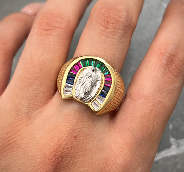 Anillo virgen de guadalupe 6.15gr / Talla: 11 / Oro Amarillo Nac B