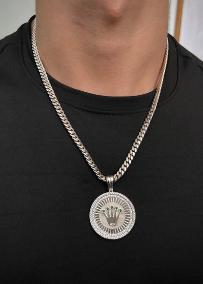 Dije corona rx con swarovski verde 17.7gr / Largo 5.3cm / P