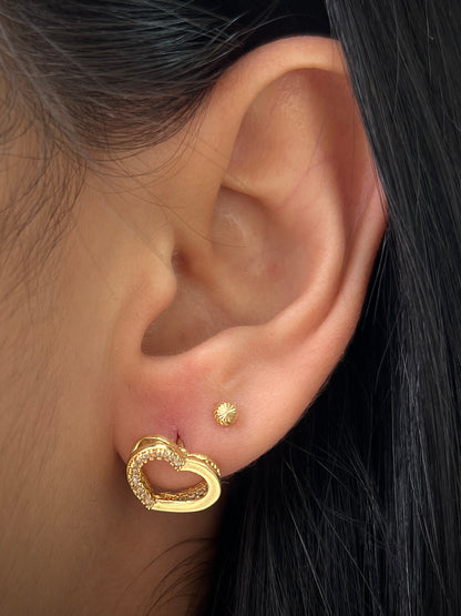 topos de corazon con swarovski blanco 3.1gr / Oro Amarillo Nac B