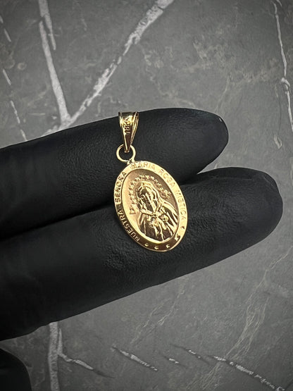 Dije de la rosa mistica 0.85gr / Largo 2.5cm — Oro Amarillo
