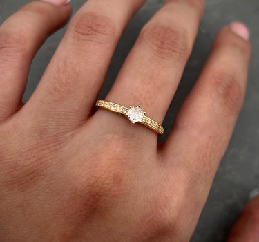 Solitario CON SWAROVSKI BLANCO 2.1gr / TALLA 7 1/4 / Oro Amarillo Nac B