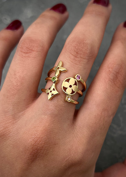 Anillo con swarovski 5.45gr / TALLA 6 1/4 / Oro Amarillo Nac M
