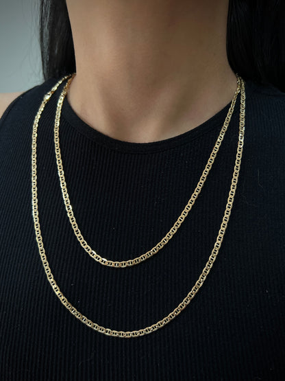 Cadena TEjido ESCAlera 6.5gr / Largo 60cm — Oro Amarillo