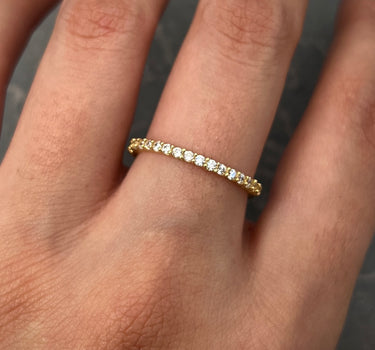 Anillo con swarovski blanco 1.5gr / TALLA 6 1/2 / Oro Amarillo Nac P