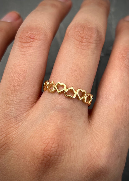 Anillo corazones 1.65gr / Talla: 4 3/4 / Oro Amarillo Nac B