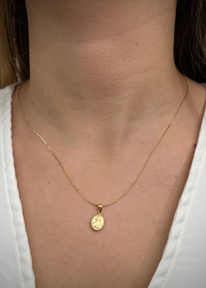 Set Cadena Mini Espejo Dije Misericordia 2.05gr / Largo 45cm / Oro Amarillo B