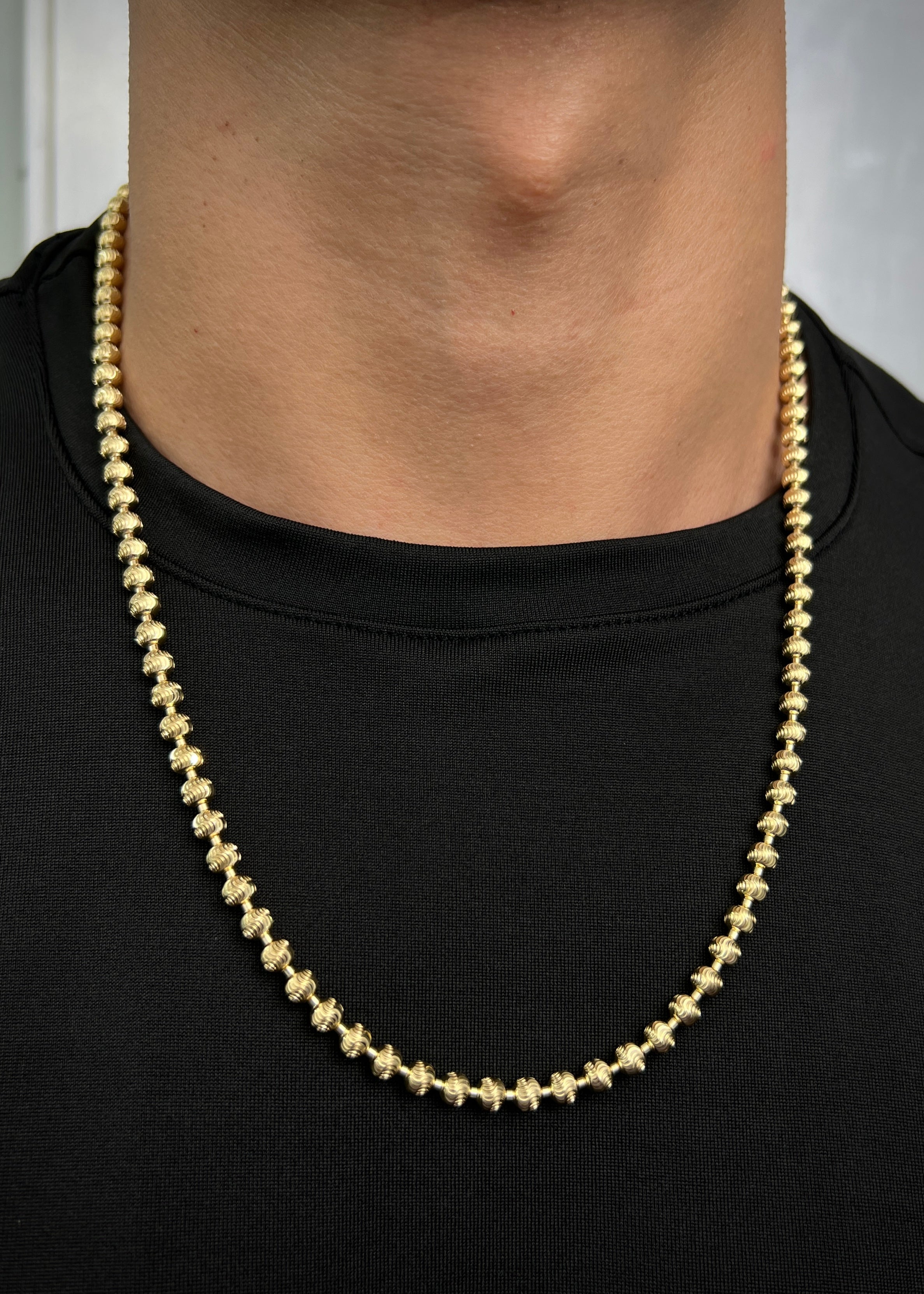 Cadena Militar Diamantada Luna 5mm 28.25gr / 60cm / 5mm — Oro Amarillo