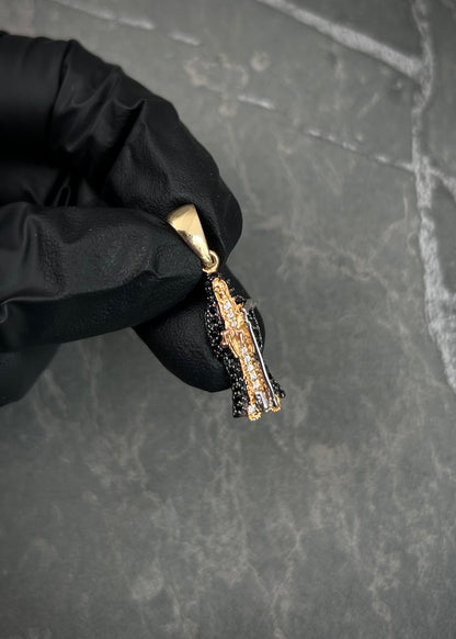 Dije santa muerte 2.5gr / Largo 3cm / Dos Oros Nac B