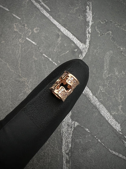 Herraje De Tubo Con Swarovski Blanco 1.4gr / Largo 0.8cm / Oro Rosado Nac B