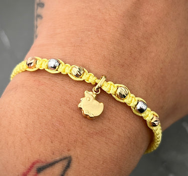 Pulsera en hilo amarillo 1gr / Tres Oros (Joya) M