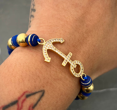 Pulsera en hilo azul con neopreno 4.6gr / Oro Amarillo (Joya) M