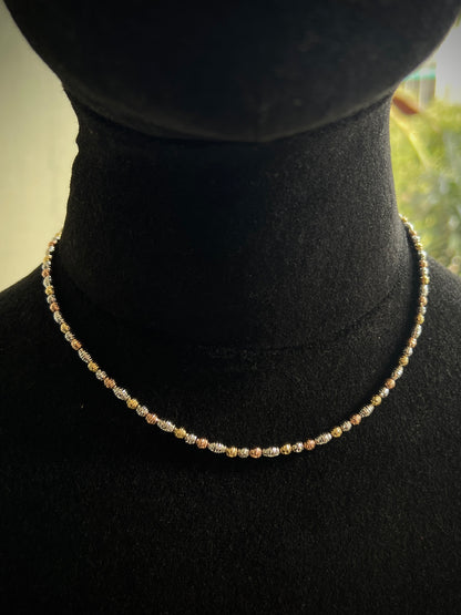 Cadena tejido rustico diamantado 10.45gr / Largo 40cm / Tres Oros italy +3 B