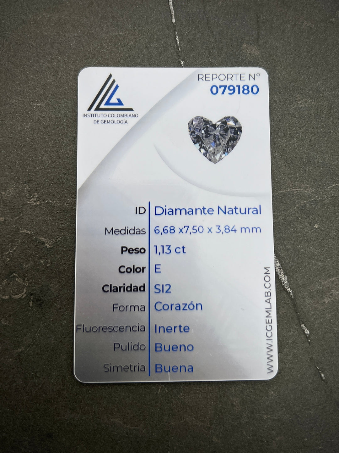 Diamante Blanco Corazon 113Pts
