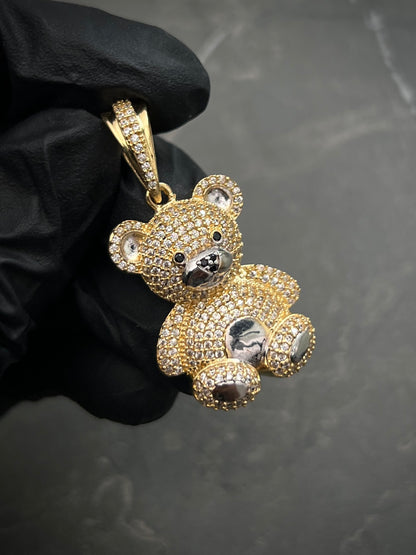 Dije oso  con swarovski blanco 7.2gr / 4cm / Oro Amarillo  Nac M