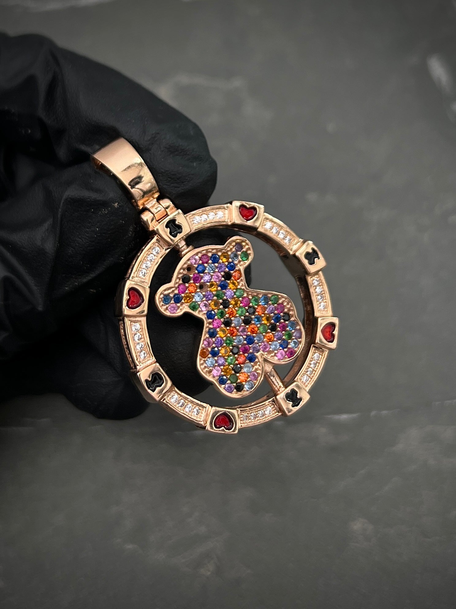 Dije de oso th giratorio 19.6gr / 4.5cm / Oro Rosado Nac M