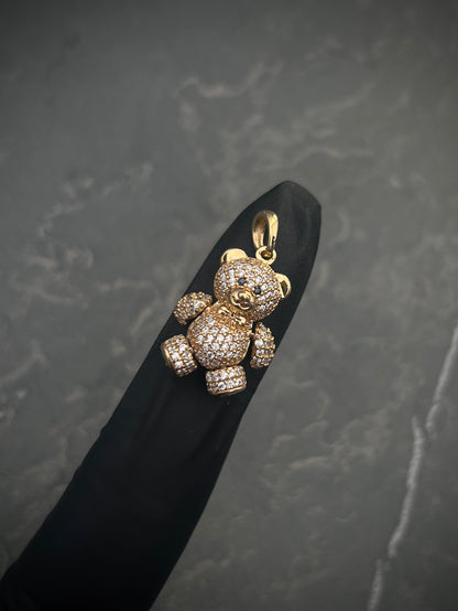 Dije Mini OSo Articulado Con Swarovski 4.4gr / LArgo 2.5cm / Oro Amarillo Nac P