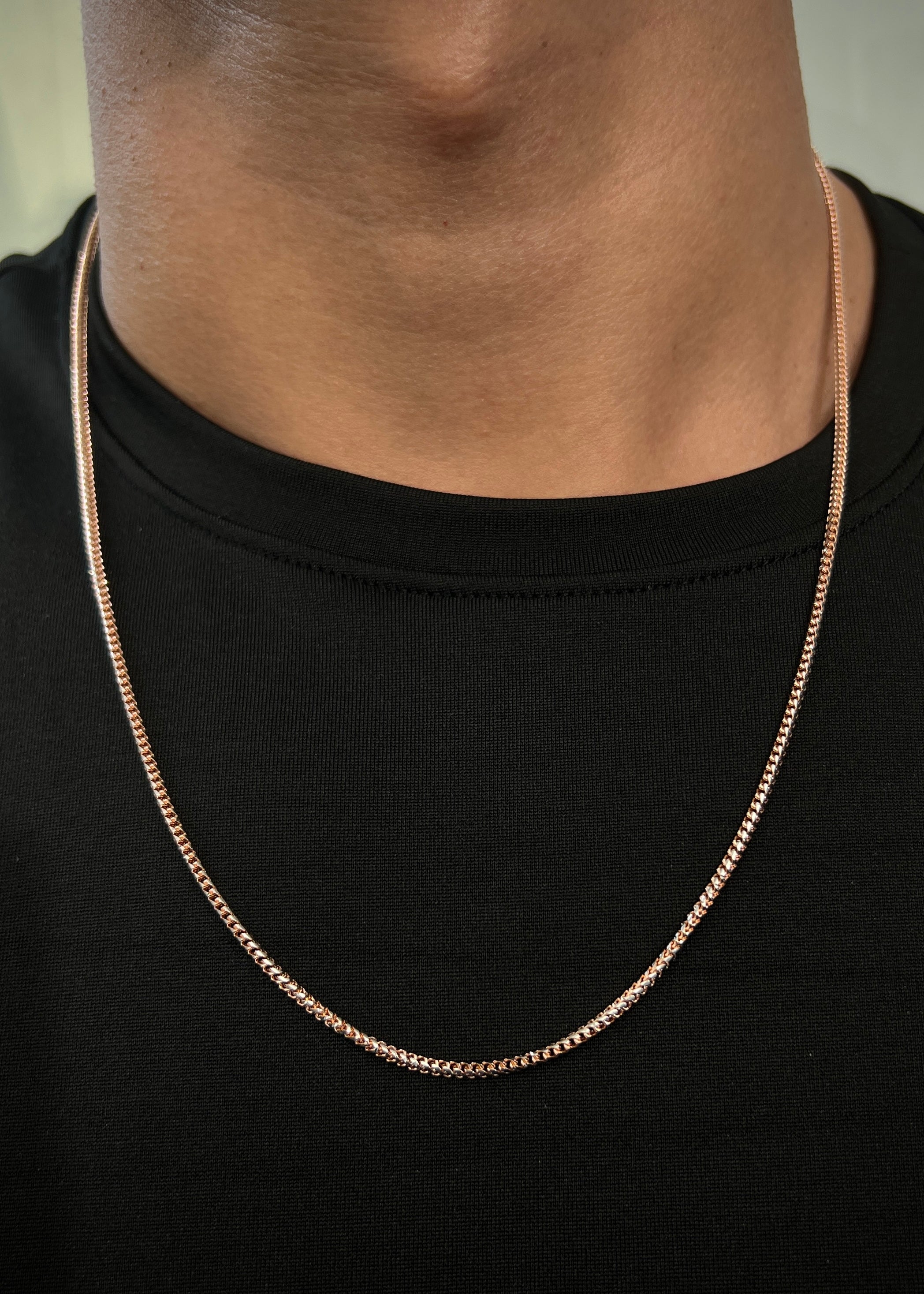 Cadena franco con pave 11.5gr / Largo 60cm / Dos Oros italy +3 B