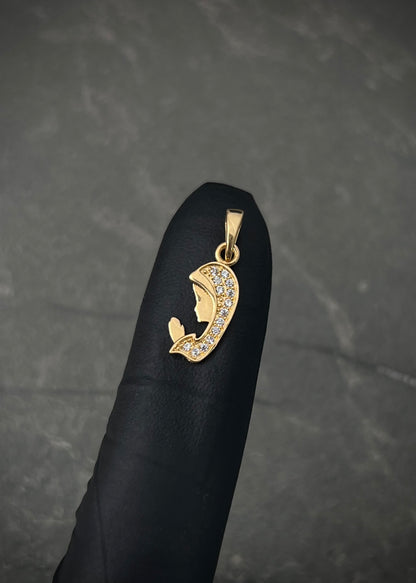 Dije virgen maria con swarovski blanco 0.7gr / Largo 2cm / Oro Amarillo Nac M