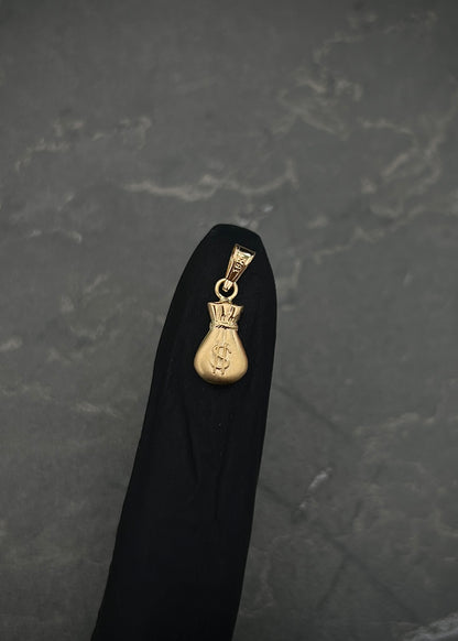 Dije bolsa de dinero 0.4gr / Largo 1.8cm / Oro Amarillo Nac P