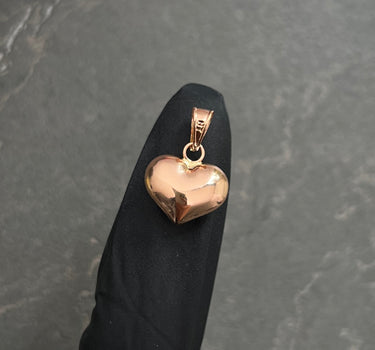 Dije corazon liso 0.75gr / Largo 1.9cm / Oro Rosado Nac M