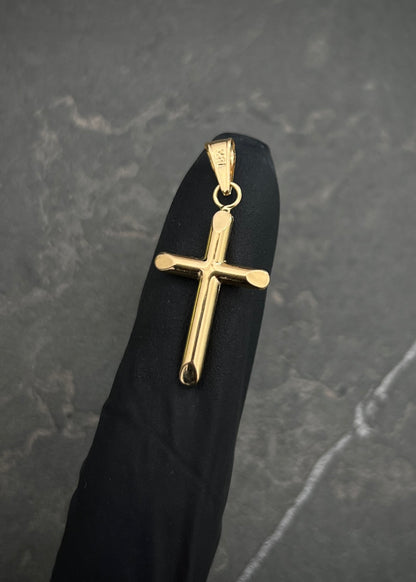 Dije cruz lisa 0.7gr / Largo 3cm — Oro Amarillo